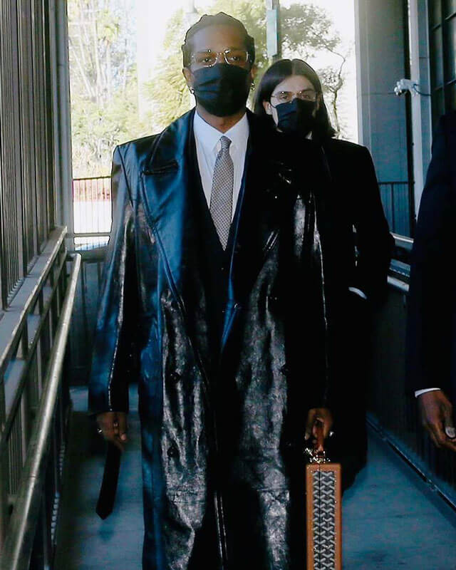 A$AP Rocky Black Leather Coat