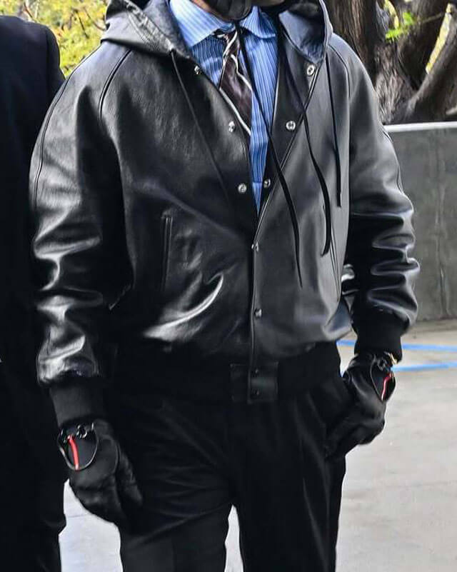 A$AP Rocky Leather Hooded Jacket