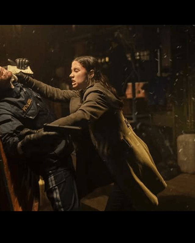 Ana De Armas Ballerina Gray Coat