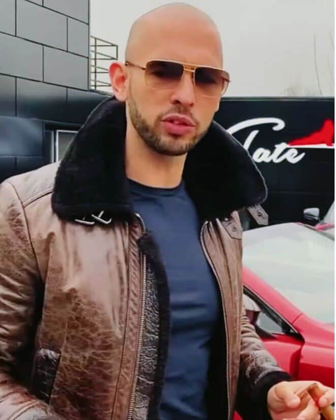 Andrew Tate Brown Shearling Coat