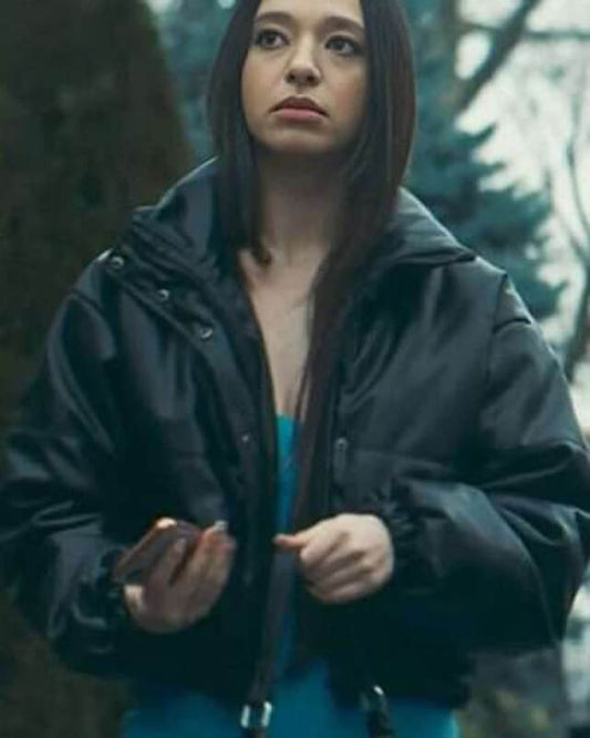 Anora Ani Black Bomber Jacket