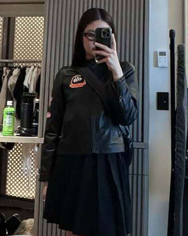Blackpink Jennie Kim Black Embroidered Patches Jacket