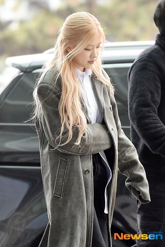 Blackpink Rose Oversized Leather Coat