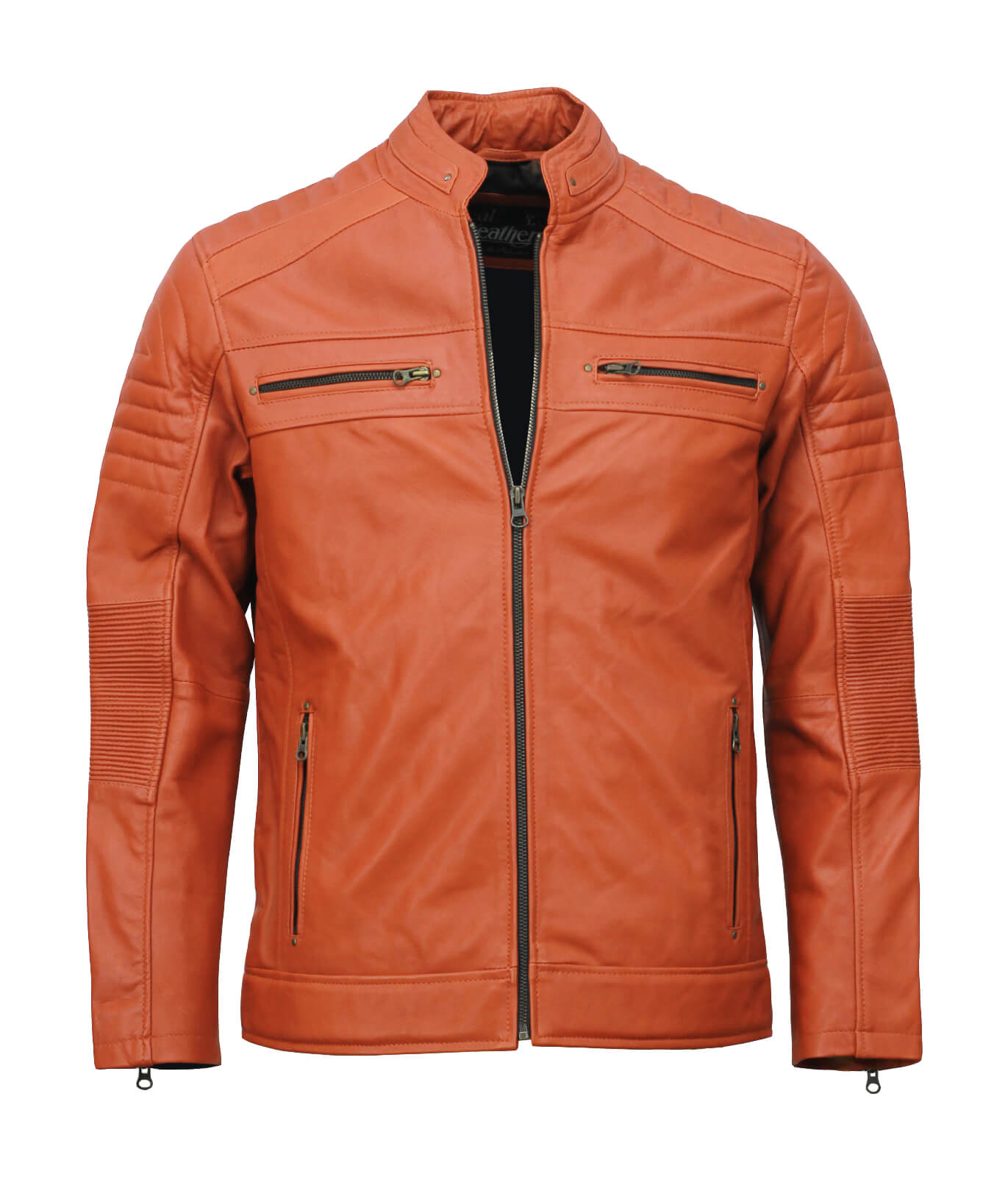 Cafe Racer Brown Leather Jacket