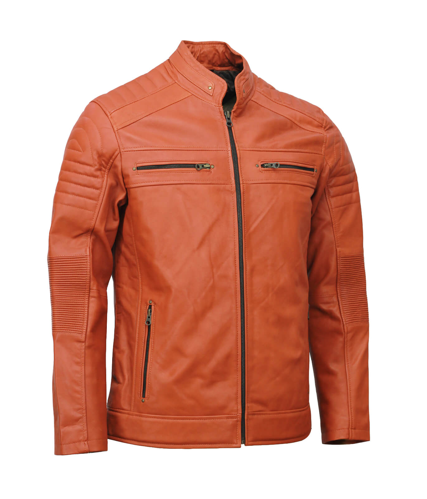 Cafe Racer Motorcycle Leather Jacket