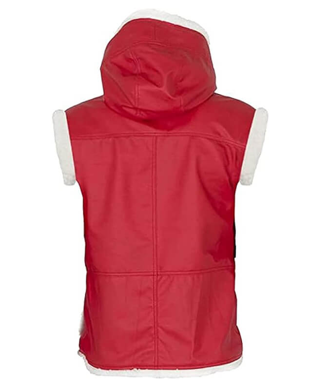 Christmas Hooded Santa Leather Vest