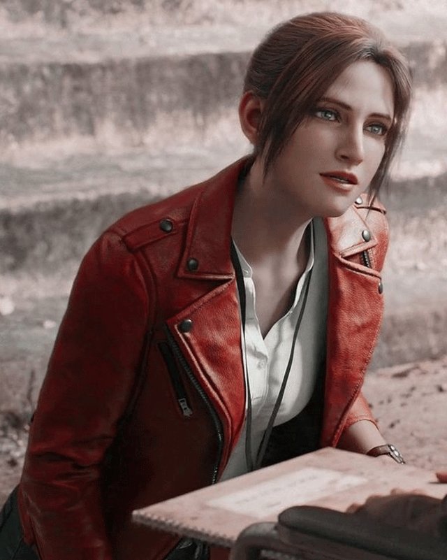 Claire Redfield Biker Leather Jacket RE