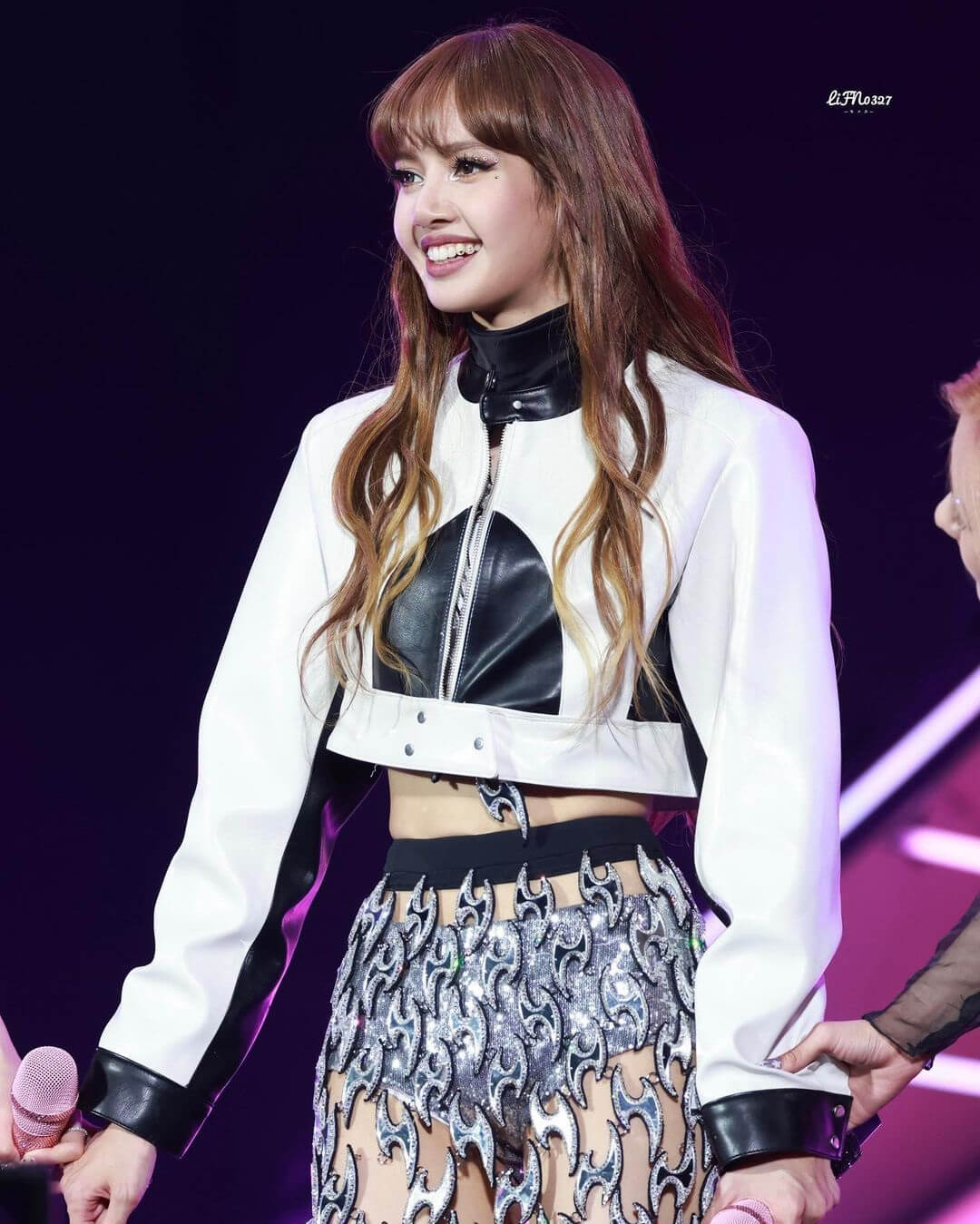 Coachella Lisa Black And White Cropped Jacket