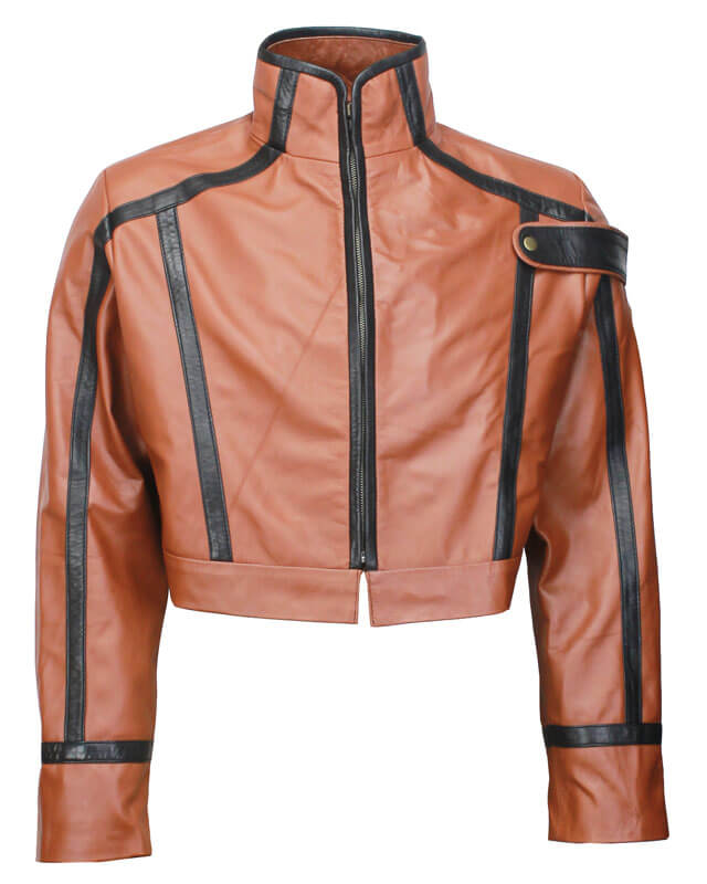 Code Geass Lelouch Brown Cropped Leather Jacket