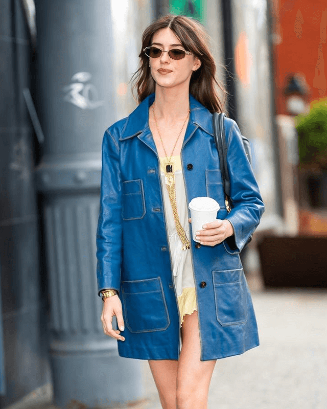 Daisy Edgar Jones Leather Coat