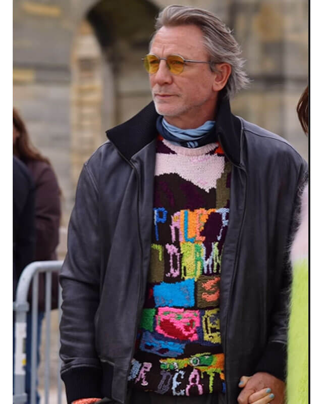 Daniel Craig Black Bomber Jacket