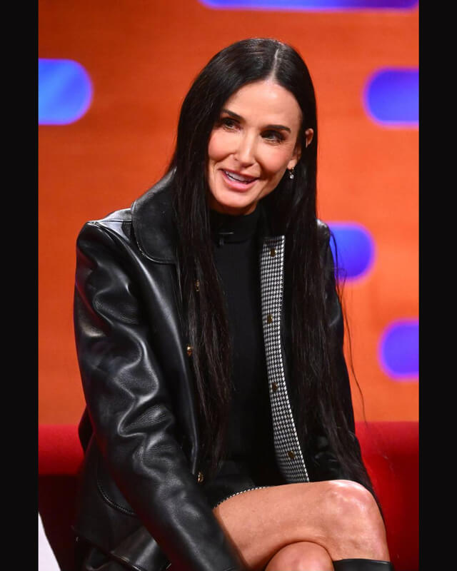 Demi Moore Black Leather Jacket