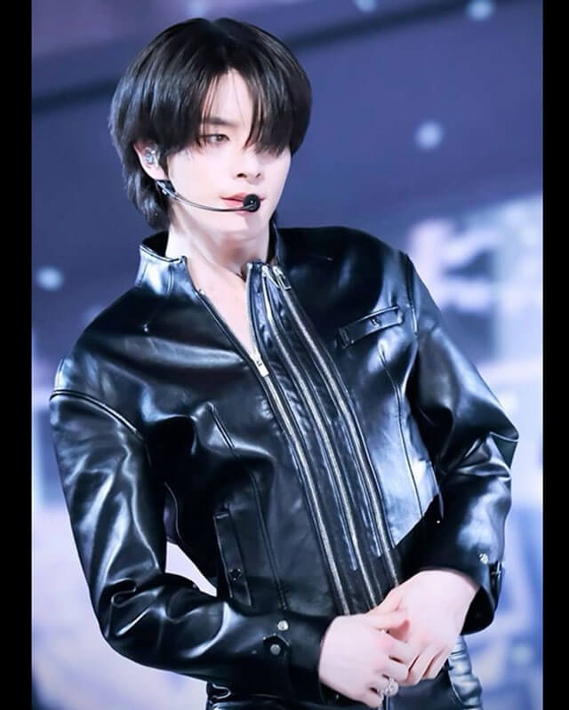 Enhypen Jay Black Leather Jacket