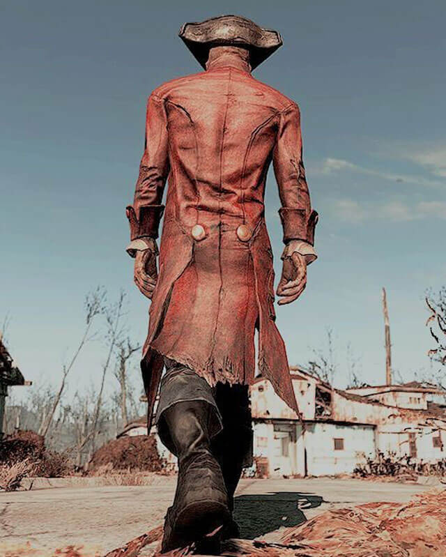 Fallout Hancock Red Leather Leather Coat