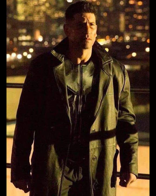Frank Castle Black Leather Coat