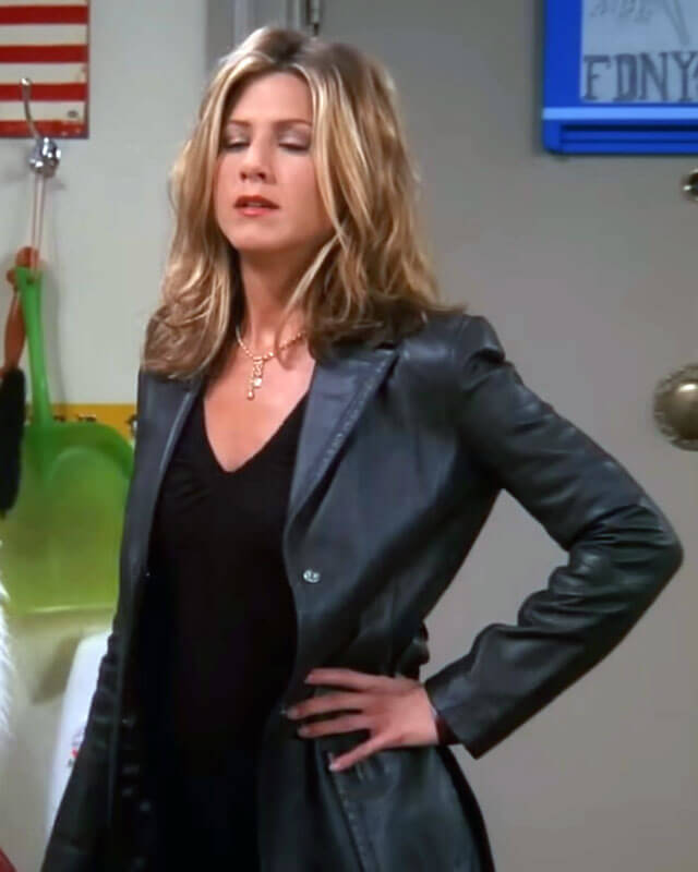 Friend Rachel Black Leather Coat