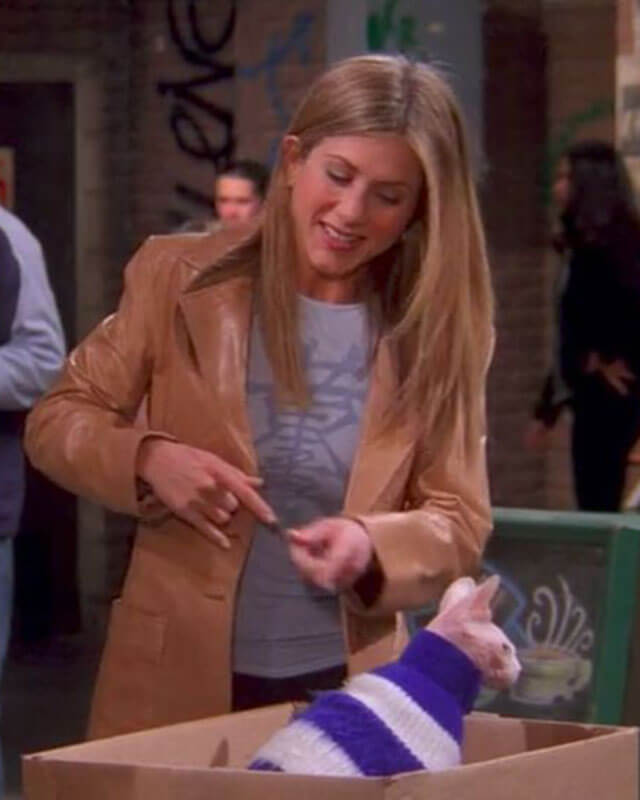 Friends Jennifer Anniston Rachel Brown Leather Coat