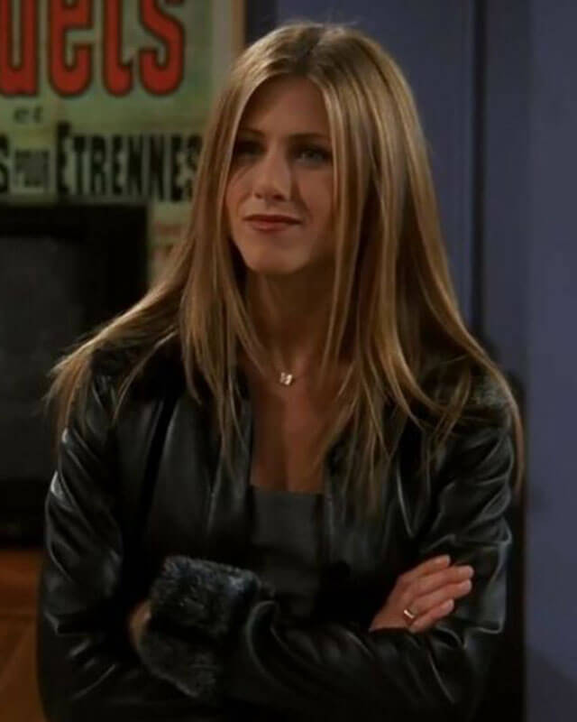 Friends Rachel Fur Collar Black Leather Coat