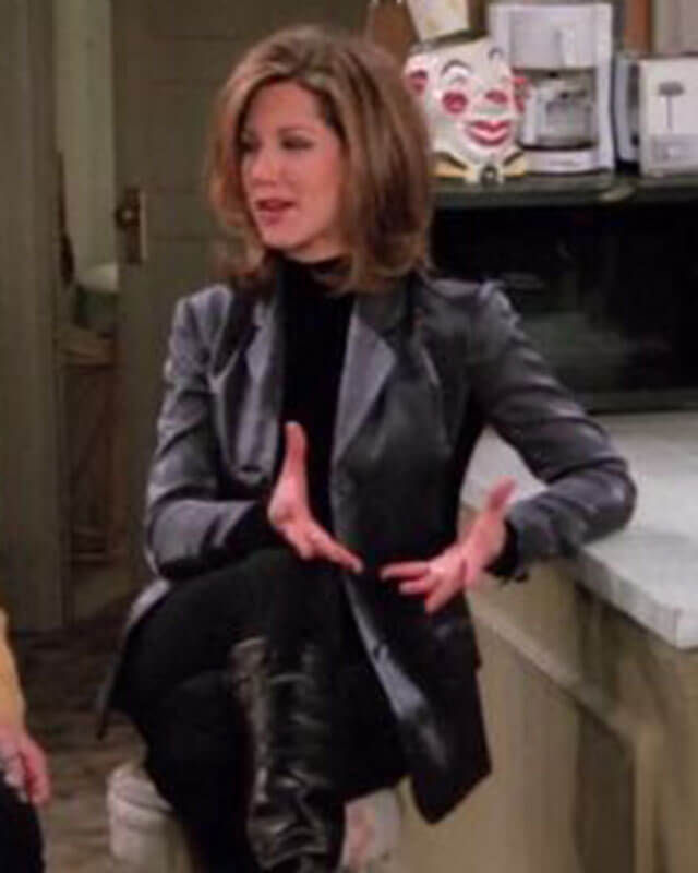 Friends Rachel Green Black Leather Blazer