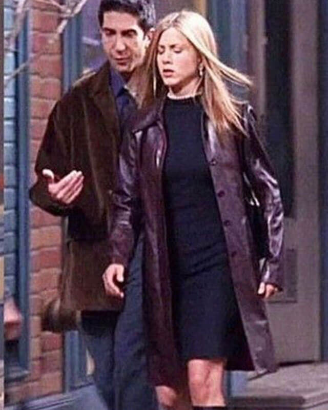 Friends Rachel Green Maroon Leather Coat