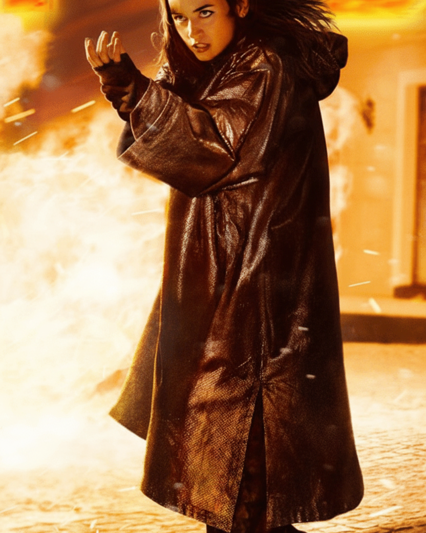 From The World Of John Wick Ballerina Ana De Armas Leather Coat