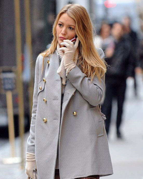 Gossip Girl Serena Van Der Woodsen Blue Coat