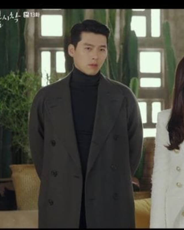 Hyun Bin CLOY Gray Wool Long Coat