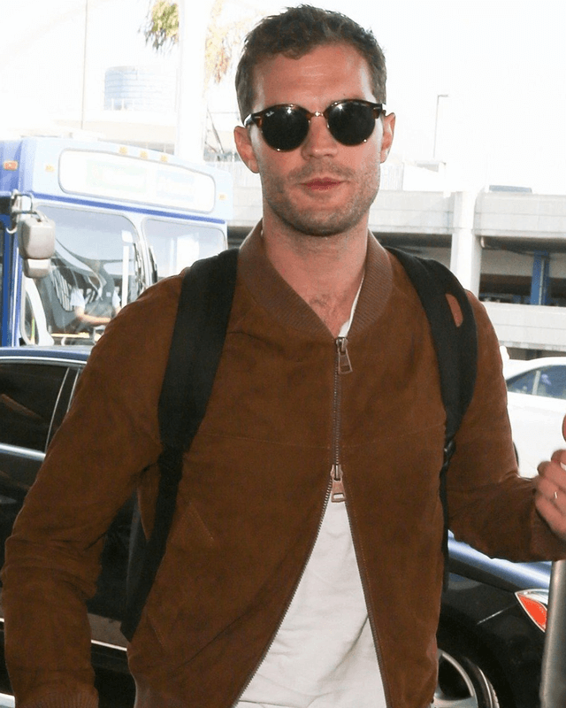 Jamie Dornan Bomber Brown Suede Jacket