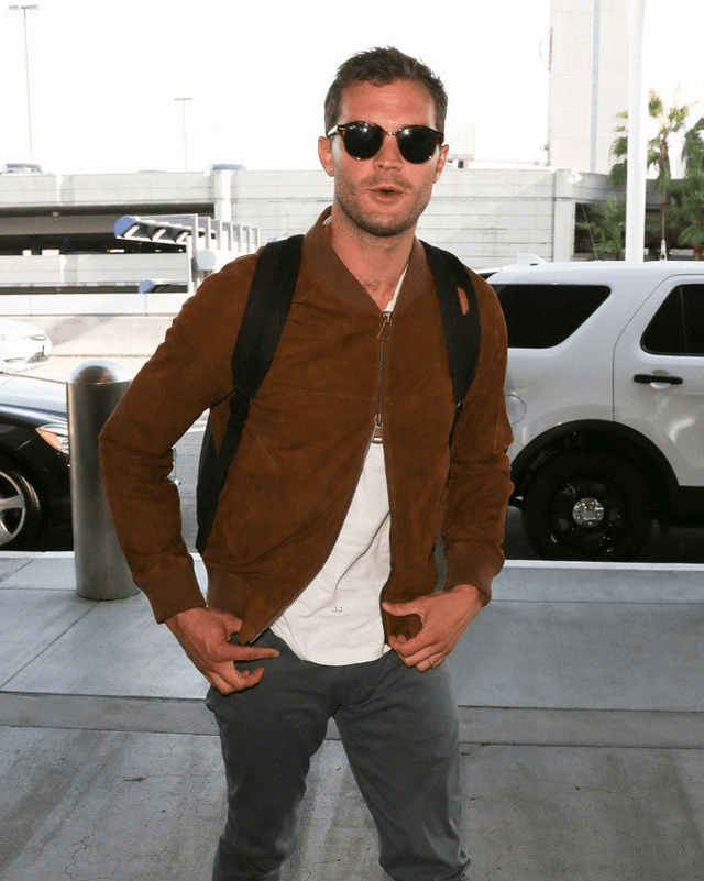 Jamie Dornan Bomber Suede Jacket
