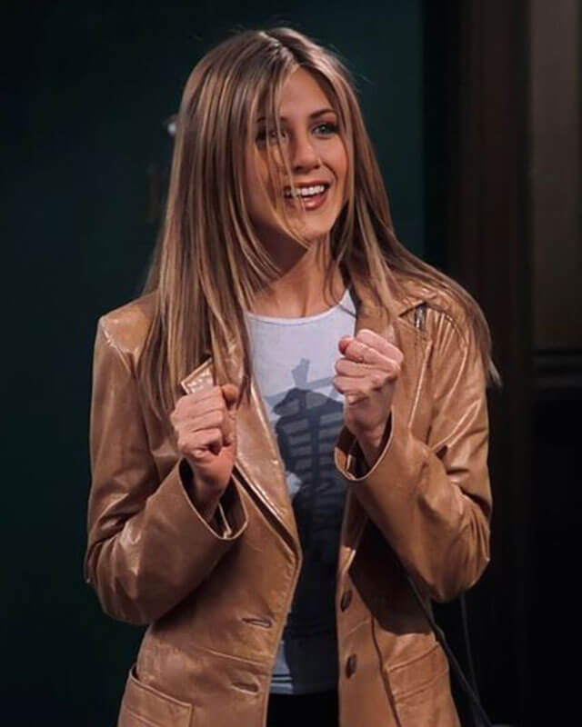 Rachel Green Brown Leather Coat Friends Season - Main Image