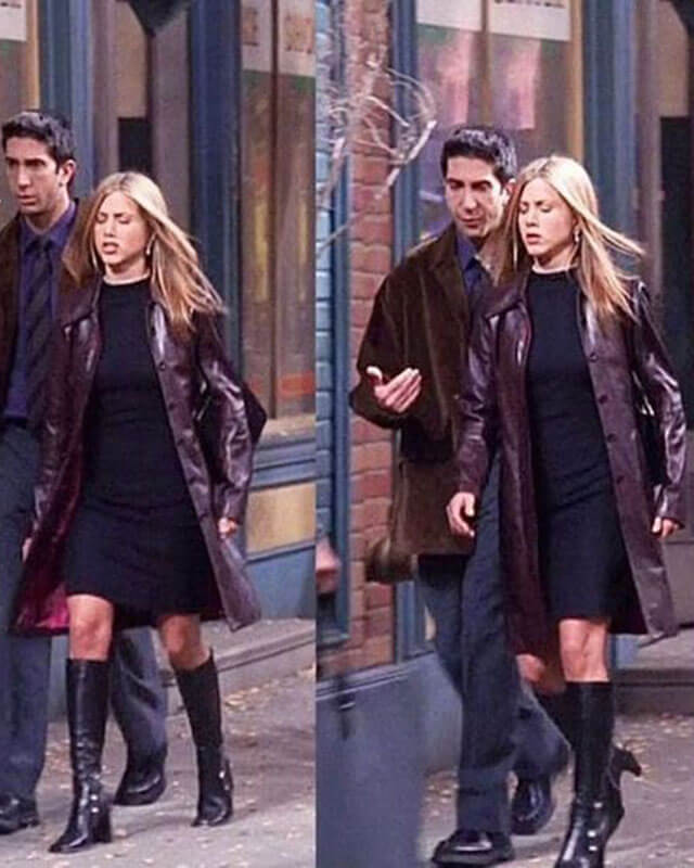 Maroon Leather Rachel Green Coat