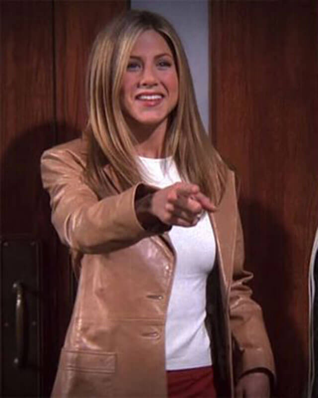 Rachel Brown Leather Coat Friends