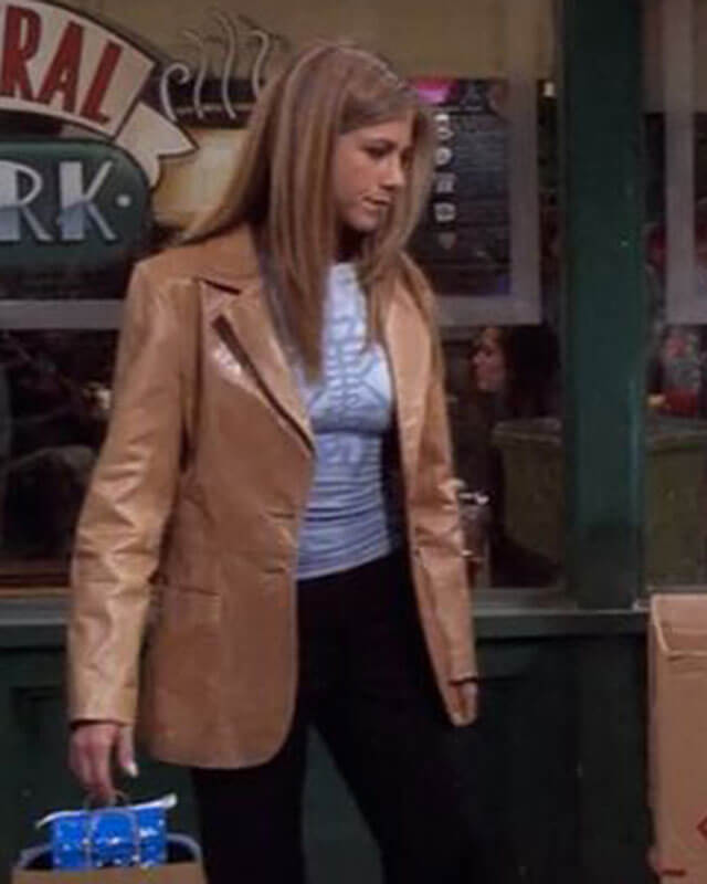 Jennifer Anniston Brown Leather Coat Friends