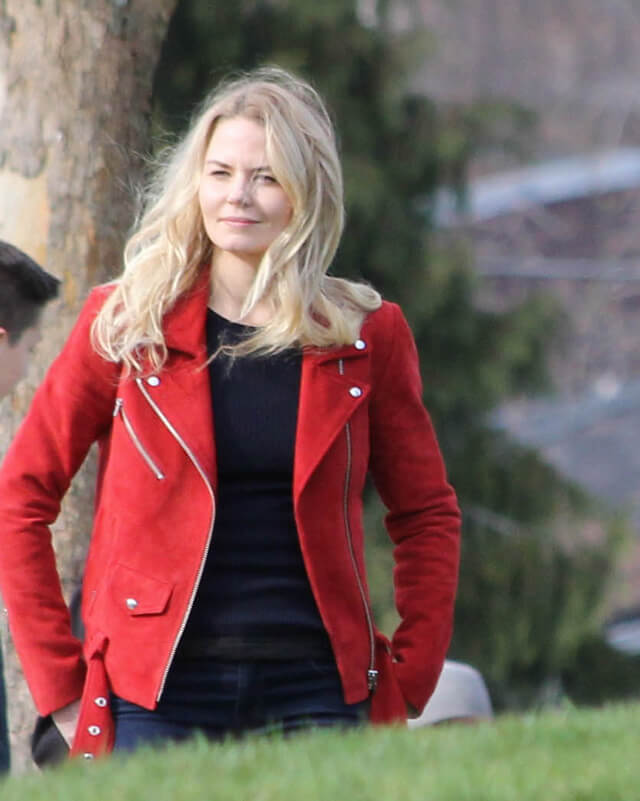 Once Upon a Time Emma Swan Red Biker Jacket - Main Image