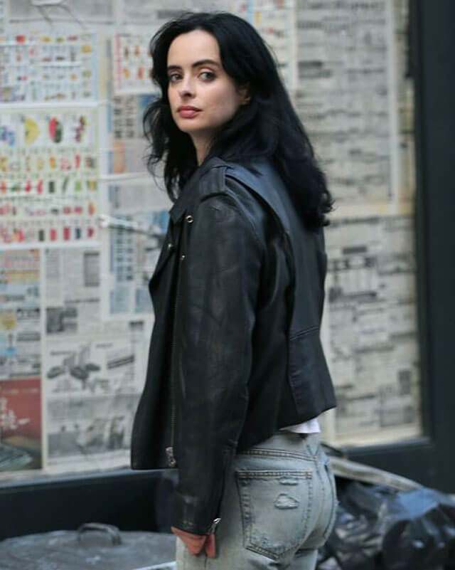 Jessica Jones Black Biker Genuine Leather Jacket
