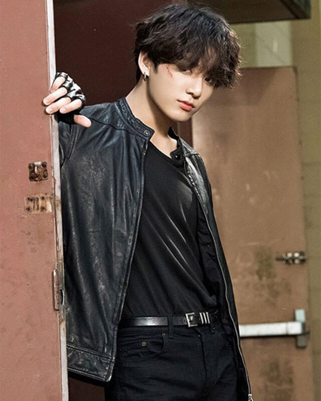 Jungkook Debut Black Leather Jacket