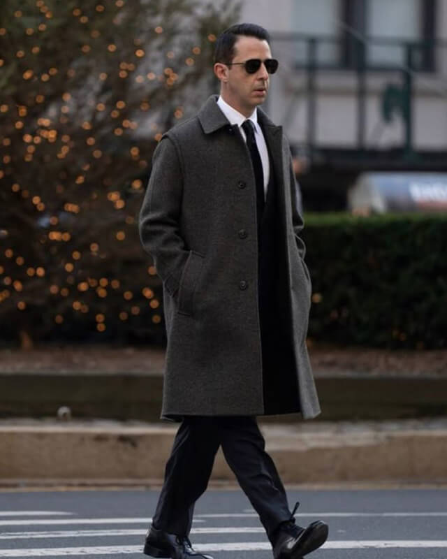 Kendall Roy Succession Gray Wool Coat