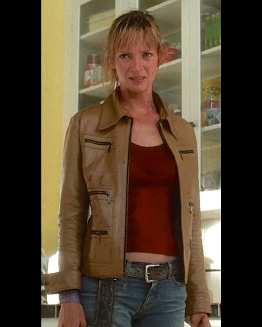 Kill Bill Vol 1 Uma Thurman Brown Leather Jacket