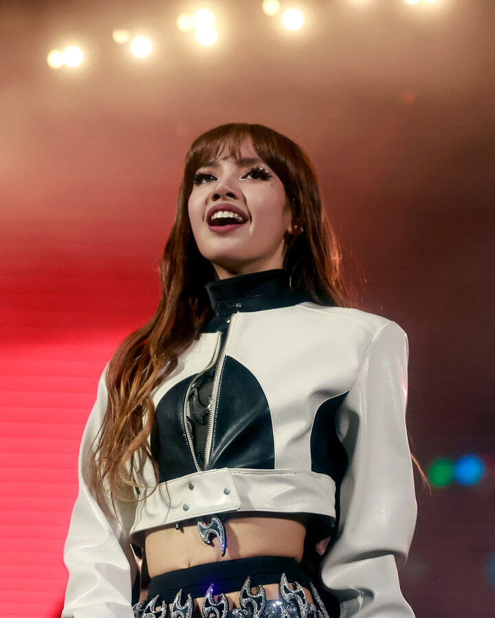 Lisa Black And White Leather Jacket Coachella