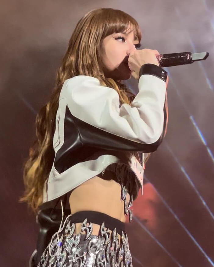 Lisa Coachella Black And White Cropped Leather Jacket