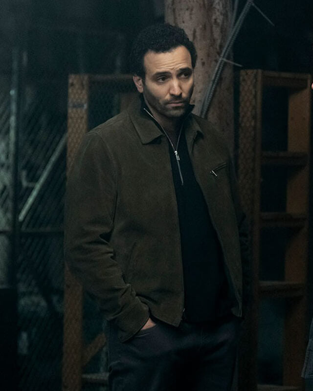 Marwan Kenzari The Night Agent Suede Jacket S02