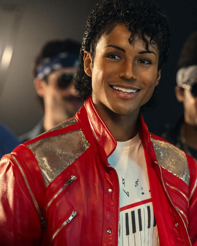 Michael Film Jaafar Jackson MJ Red Leather Jacket – AlexGear