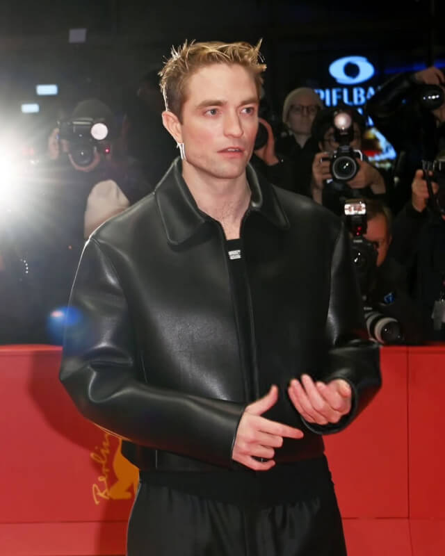 Mickey 17 Robert Pattinson Black Cropped Leather Jacket
