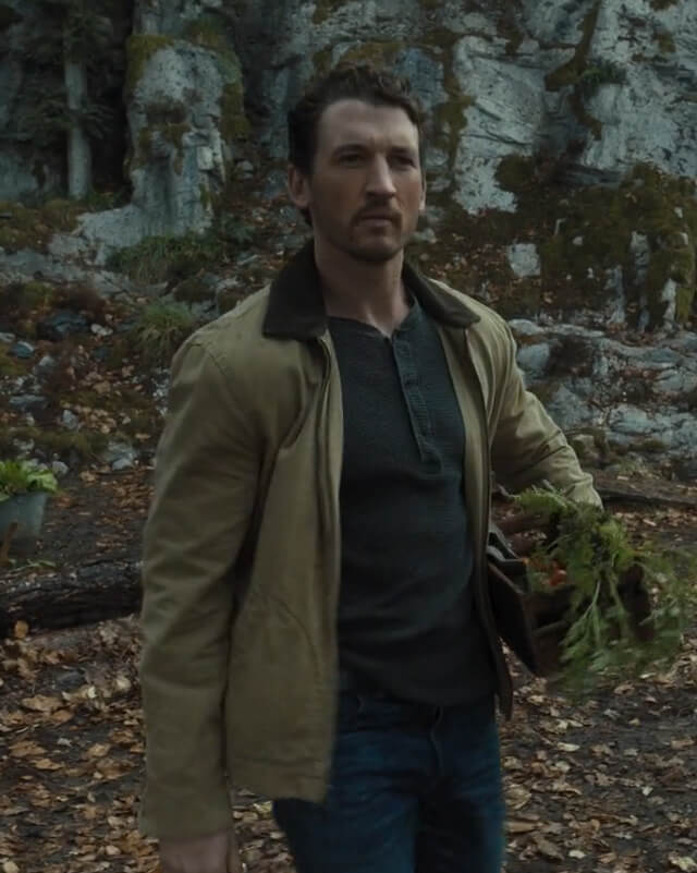 Miles Teller The Gorge Brown Cotton Jacket