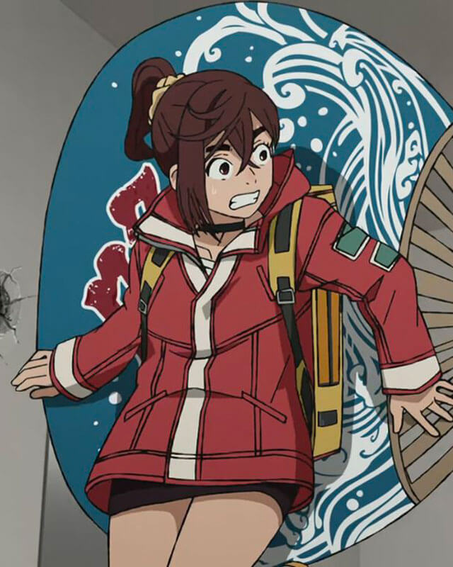 Momo Ayase Dandadan Red Leather Jacket