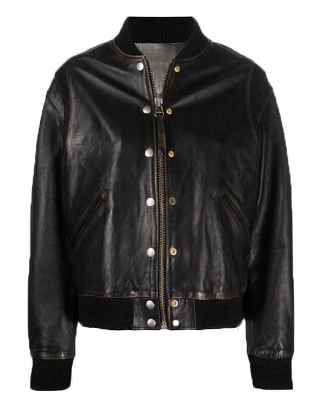 My Name Bomber Black Leather Jacket Sohee Han