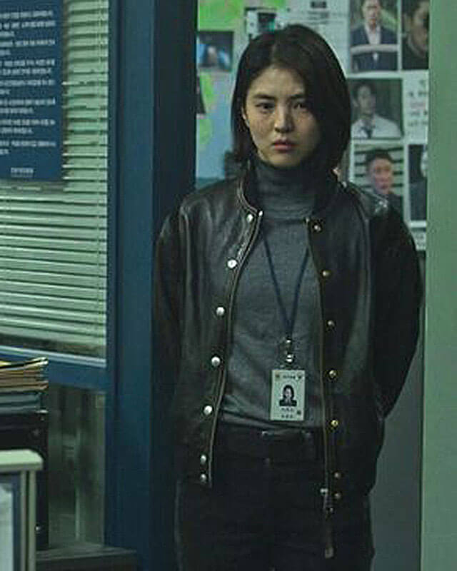 My Name Han Sohee Black Bomber Jacket