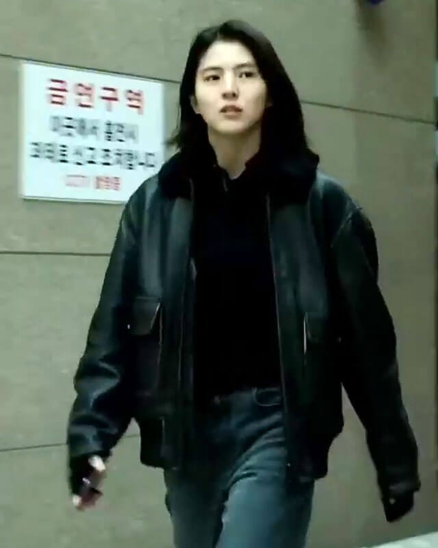 My Name Han Sohee Black Leather Jacket