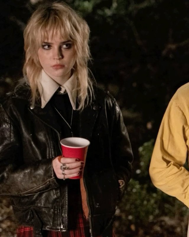 Natalie Yellowjackets Black Leather Jacket