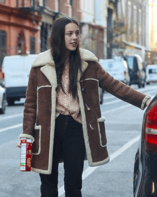 Olivia Rodrigo Brown Shearling Jacket